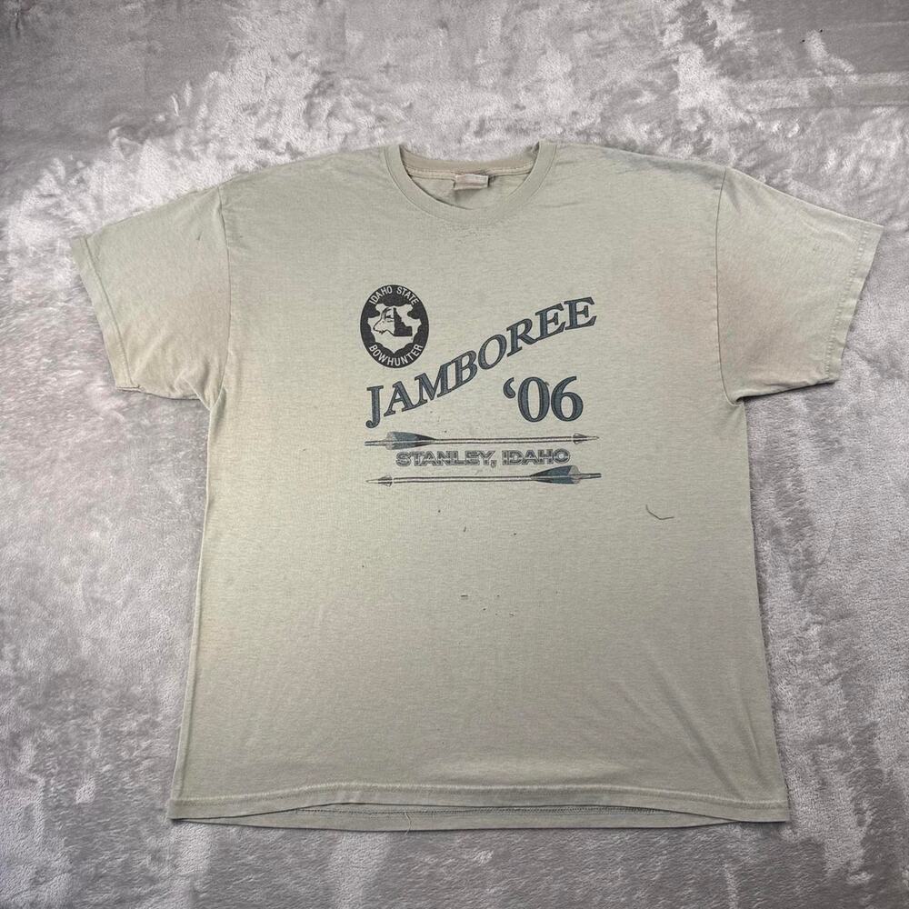 VTG 2006 Idaho State Bowhunters Jamboree T Shirt Stanley ID Distressed size xl
